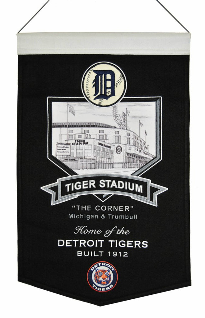 Detroit Tigers Banner 15x24 Wool Stadium Tiger Stadium - Winning Streak Sports
