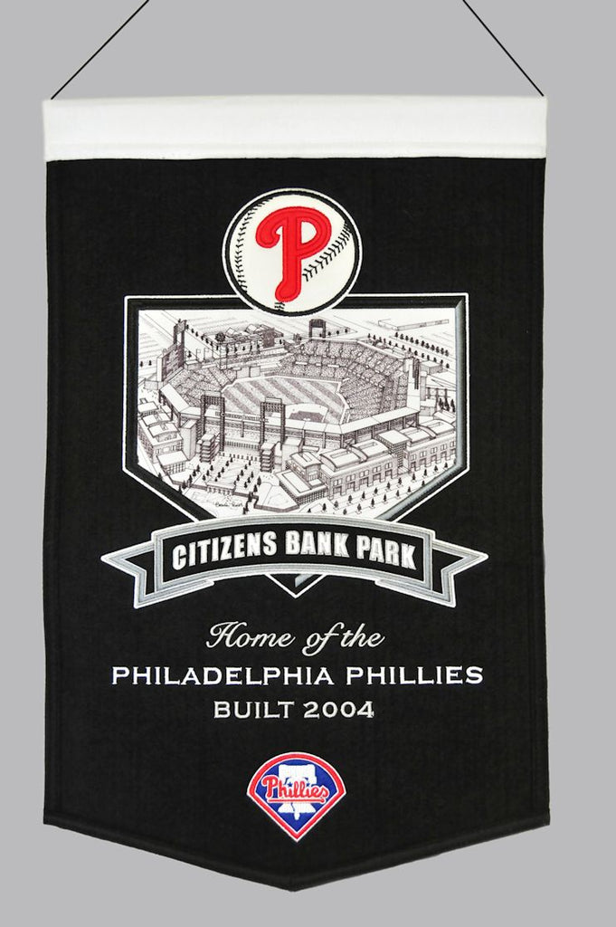 Philadelphia Phillies Banner 15x24 Wool Stadium Citizens Bank Park - Winning Streak Sports