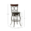 Big and Tall Back to Back Scroll Barstool - Powell