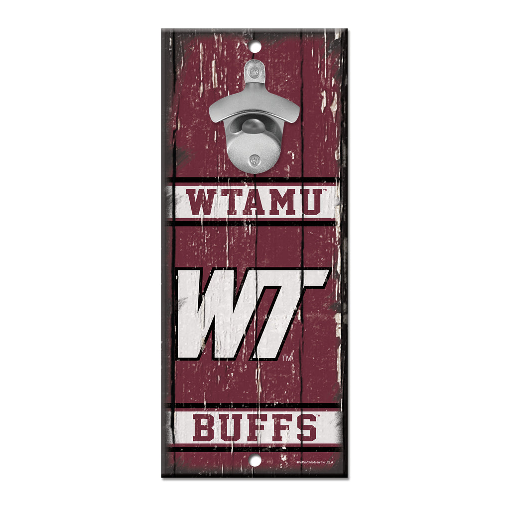 West Texas A&M Buffs Sign Wood 5x11 Bottle Opener Alternate - 14