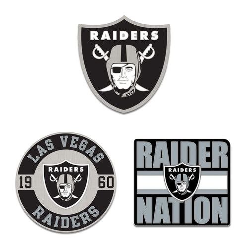 Las Vegas Raiders Enamel Pin Set 3 Piece - WinCraft