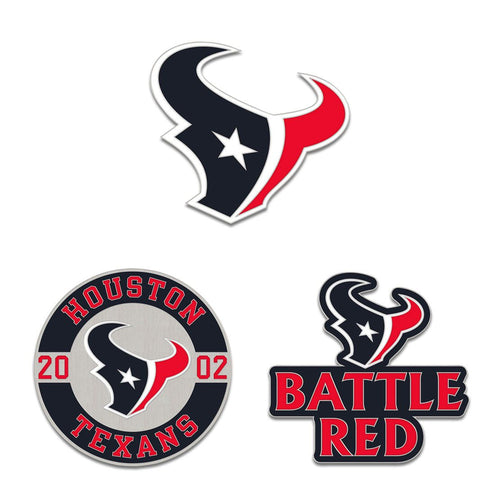 Houston Texans Enamel Pin Set 3 Piece - WinCraft