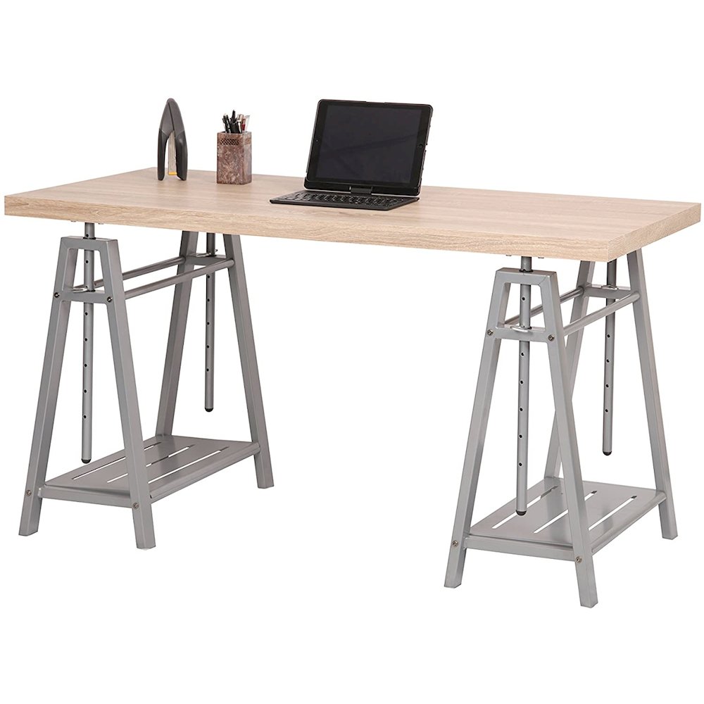 Adjustable Height Writing Desk with Sturdy Metal Base - OS Home and Office Furniture