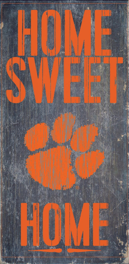 Clemson Tigers Wood Sign - Home Sweet Home 6''x12'' - Fan Creations