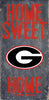 Georgia Bulldogs Wood Sign - Home Sweet Home 6''x12'' - Fan Creations
