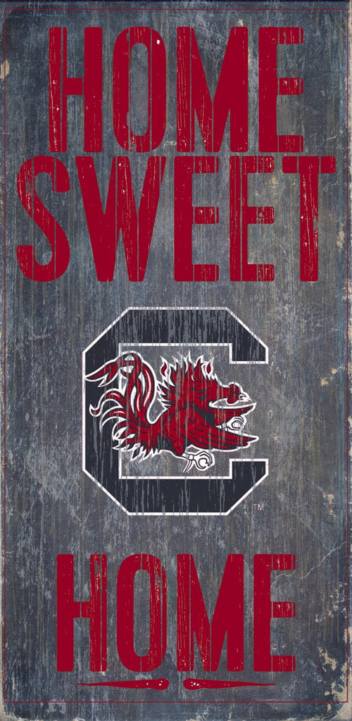 South Carolina Gamecocks Wood Sign - Home Sweet Home 6''x12'' - Fan Creations