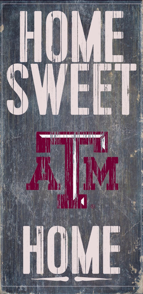 Texas A&M Aggies Wood Sign - Home Sweet Home 6''x12'' - Fan Creations