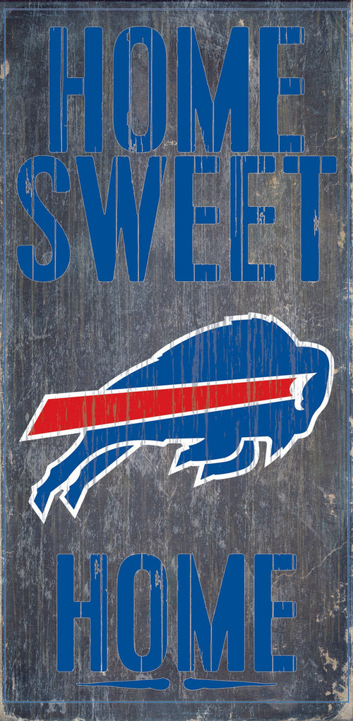 Buffalo Bills Wood Sign - Home Sweet Home 6''x12'' - Fan Creations