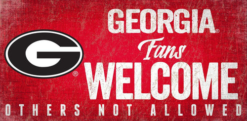Georgia Bulldogs Wood Sign Fans Welcome 12x6 - Fan Creations