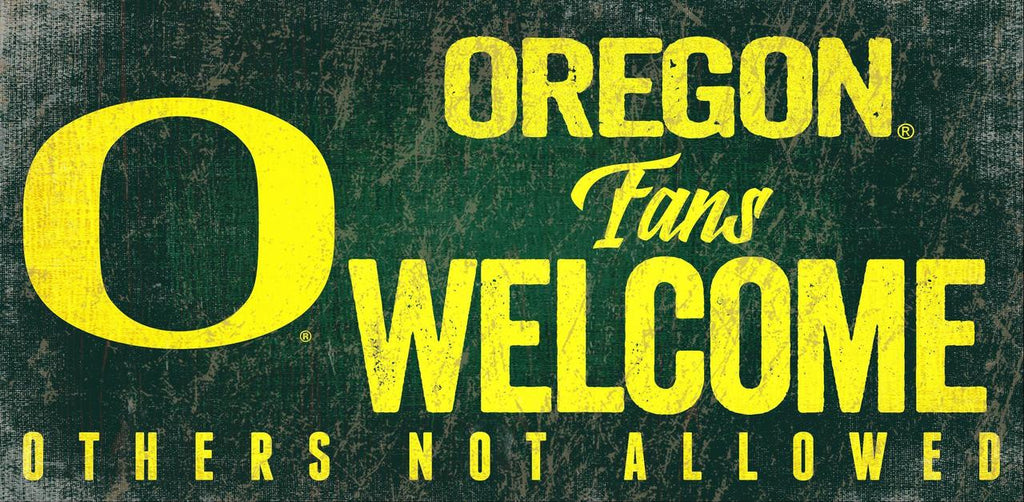 Oregon Ducks Wood Sign Fans Welcome 12x6 - Special Order - Fan Creations