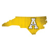 Appalachian State Mountaineers Sign Wood 12 Inch Team Color State Shape Design - Fan Creations