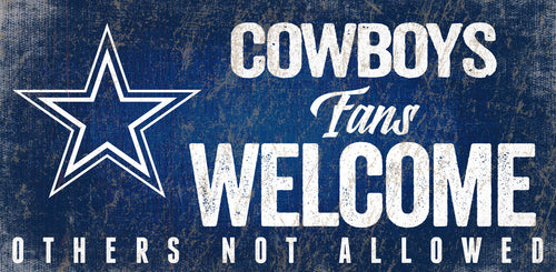 Dallas Cowboys Wood Sign Fans Welcome 12x6 - Fan Creations