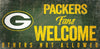 Green Bay Packers Wood Sign Fans Welcome 12x6 - Fan Creations
