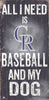 Colorado Rockies Sign Wood 6x12 Baseball and Dog Design Special Order - Fan Creations