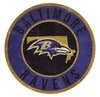 Baltimore Ravens Sign Wood 12 Inch Round State Design - Fan Creations