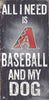 Arizona Diamondbacks Sign Wood 6x12 Baseball and Dog Design Special Order - Fan Creations