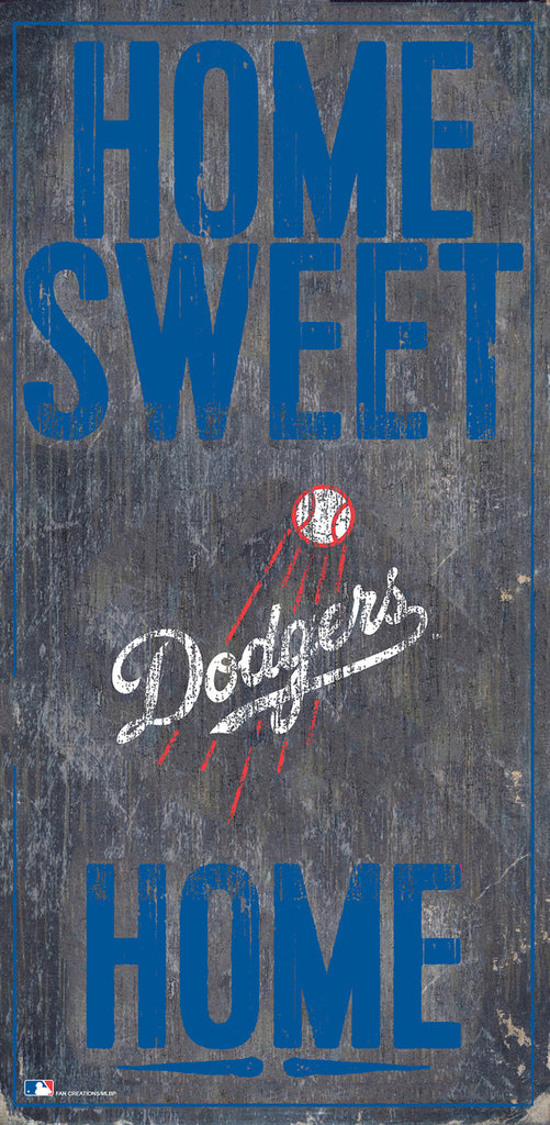 Los Angeles Dodgers Sign Wood 6x12 Home Sweet Home Design - Fan Creations