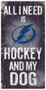 Tampa Bay Lightning Sign Wood 6x12 Hockey and Dog Design - Fan Creations