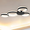 Integrated LED Ceiling Lighting Modern Multi-Ring Semi Flush in Black - VONN Lighting
