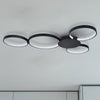 Integrated LED Ceiling Lighting Modern Multi-Ring Semi Flush in Black - VONN Lighting