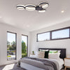 Integrated LED Ceiling Lighting Modern Multi-Ring Semi Flush in Black - VONN Lighting