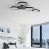 Integrated LED Ceiling Lighting Modern Multi-Ring Semi Flush in Black - VONN Lighting