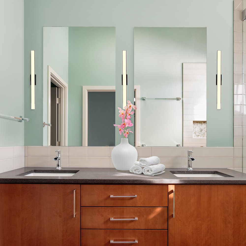 Integrated AC LED ADA Compliant Bathroom Wall Lighting Fixture in Chrome - VONN Lighting