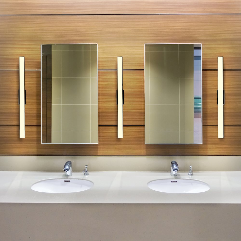 Integrated AC LED ADA Compliant Bathroom Wall Lighting Fixture in Chrome - VONN Lighting