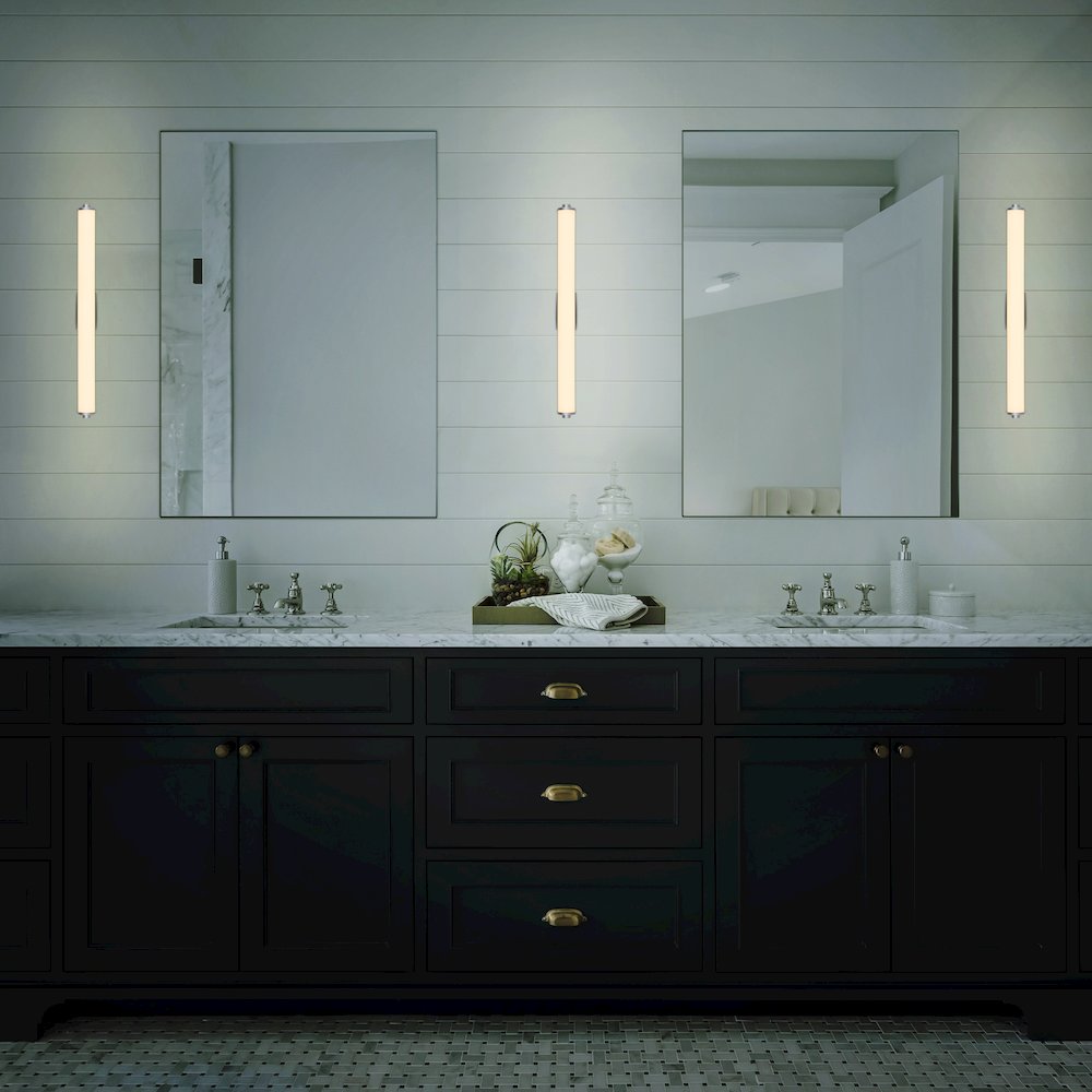 Integrated AC LED ADA Compliant Bathroom Wall Lighting Fixture in Silver - VONN Lighting
