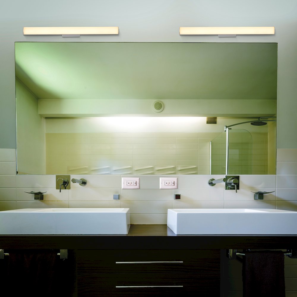 Integrated AC LED ADA Compliant Bathroom Wall Lighting Fixture in Silver - VONN Lighting
