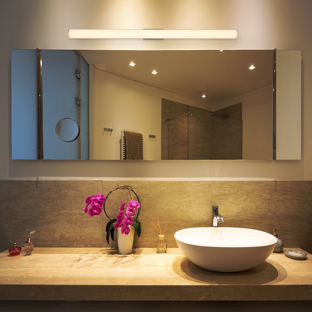Integrated AC LED ADA Compliant Bathroom Wall Lighting Fixture in Silver - VONN Lighting