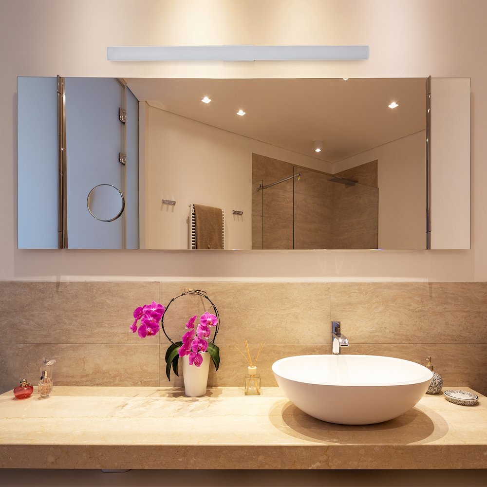 Integrated AC LED ADA Compliant Bathroom Wall Lighting Fixture in White - VONN Lighting