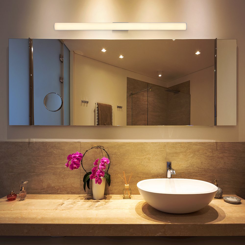 Integrated AC LED ADA Compliant Bathroom Wall Lighting Fixture in White - VONN Lighting
