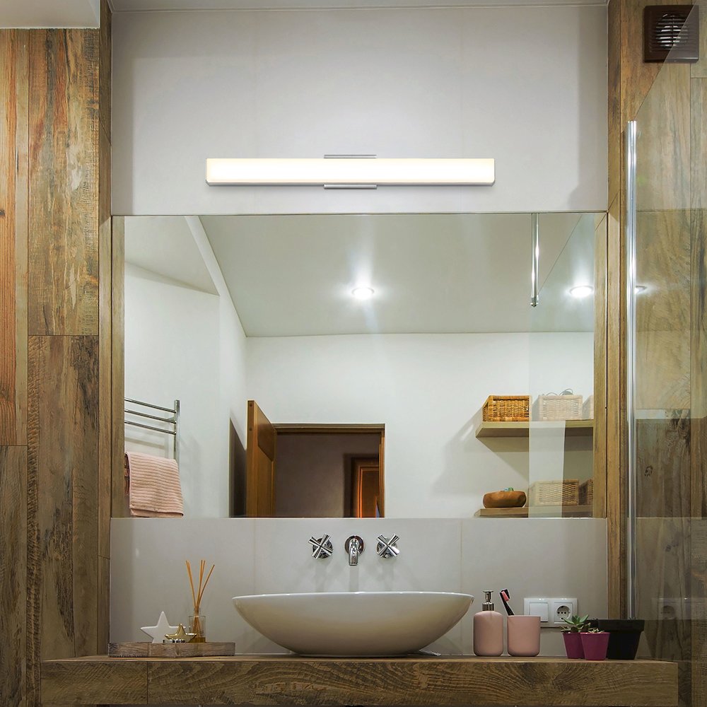 Integrated AC LED ADA Compliant Bathroom Wall Lighting Fixture in Silver - VONN Lighting
