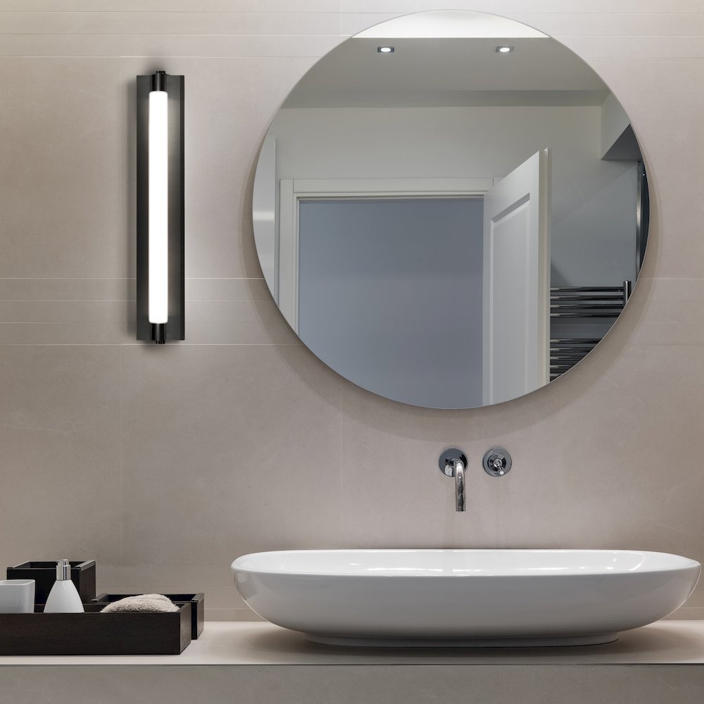 Integrated LED ADA Compliant Bathroom Wall Lighting Fixture in Black - VONN Lighting