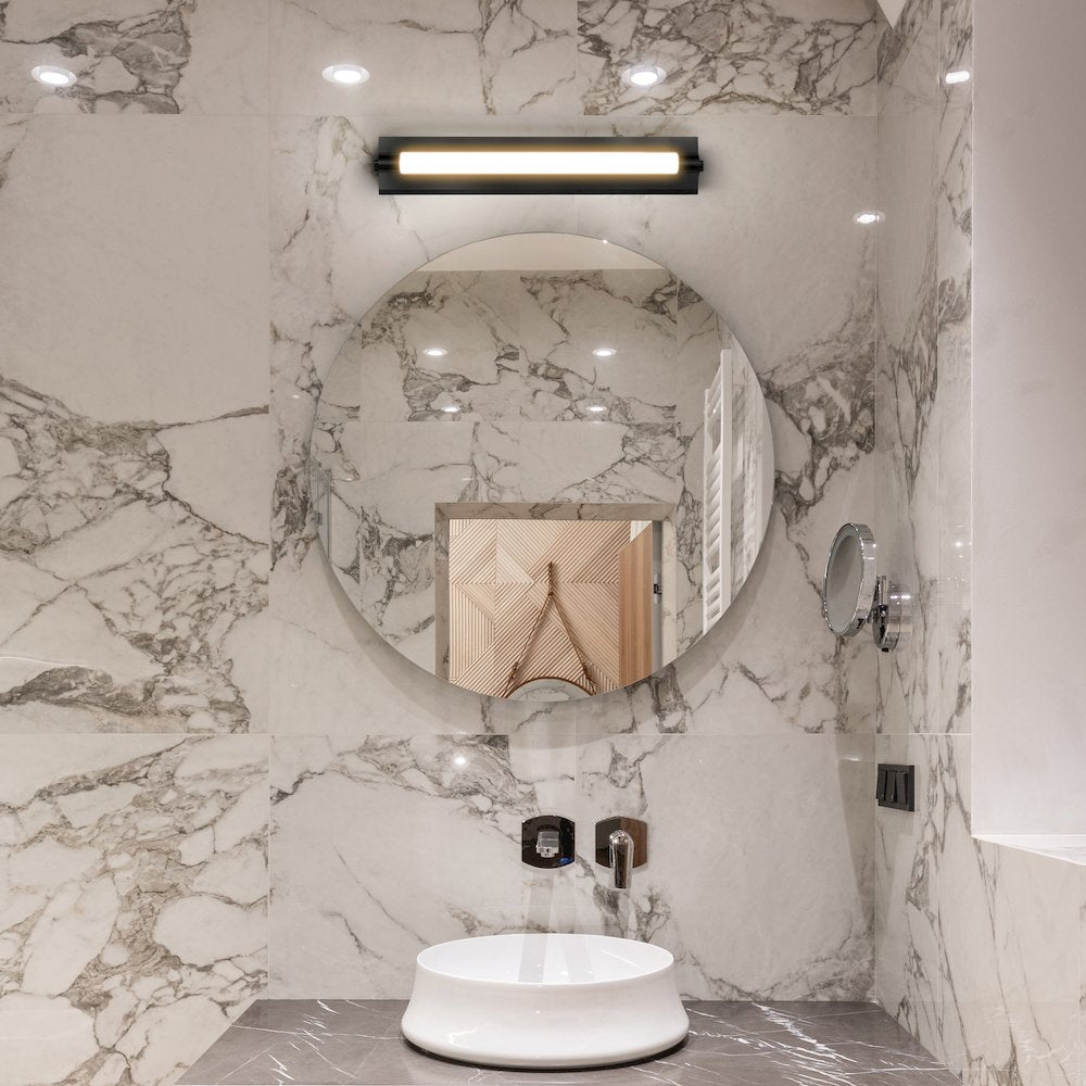 Integrated LED ADA Compliant Bathroom Wall Lighting Fixture in Black - VONN Lighting