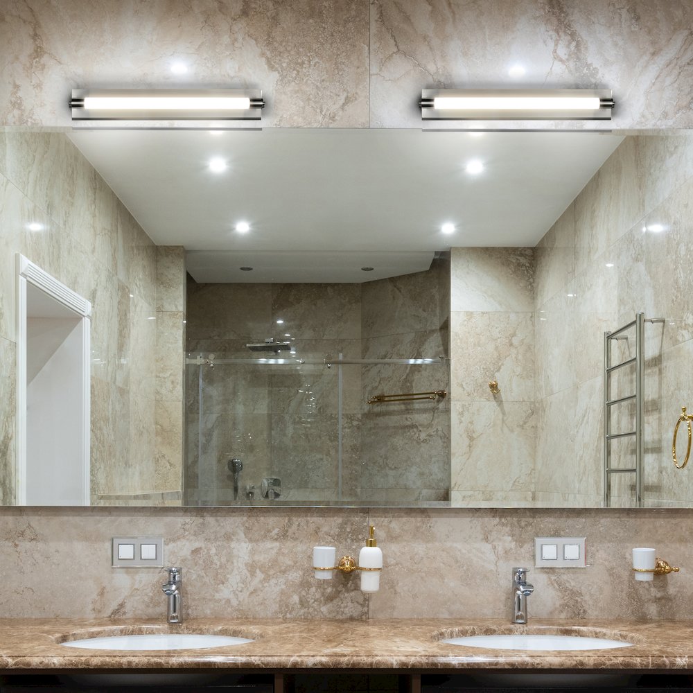 Integrated LED ADA Compliant Bathroom Wall Lighting Fixture in Polished Chrome - VONN Lighting