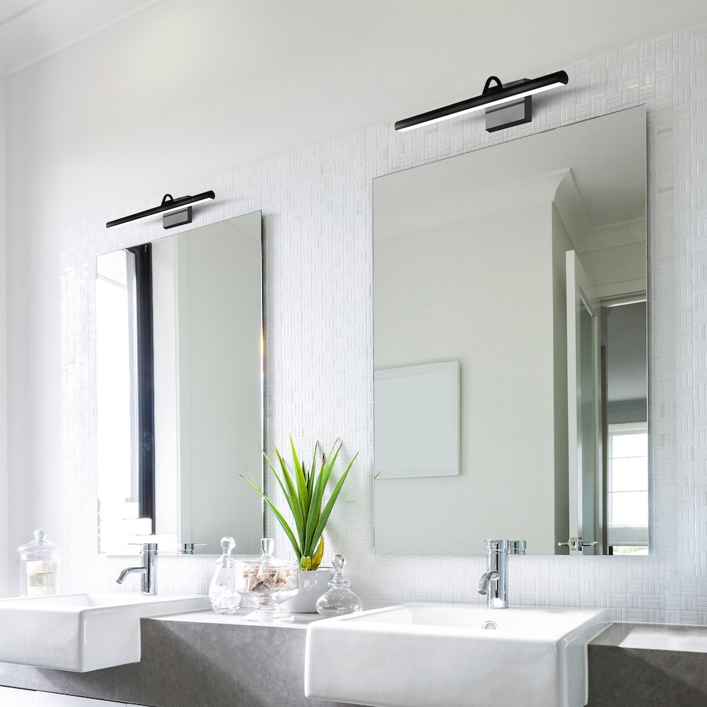Integrated LED Bathroom Wall Lighting Fixture in Black - VONN Lighting