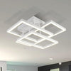 Integrated LED Ceiling Lighting Rectangular Semi Flush in White - VONN Lighting