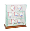 7 Upright Baseball Display Case with Walnut Moulding