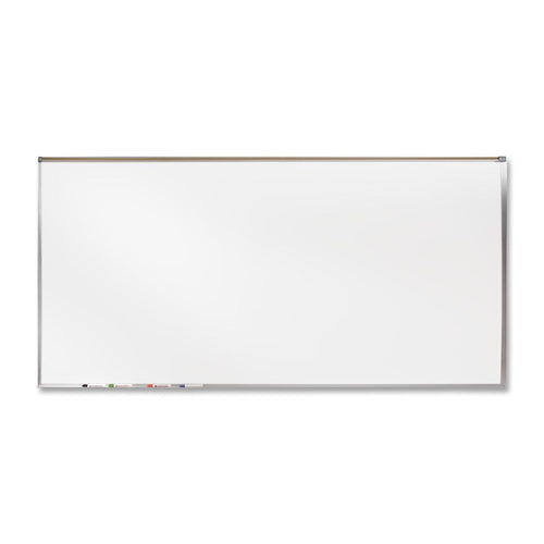 Ghent 48.50'' x 96.50'' Aluminum Frame Porcelain Magnetic Projection Whiteboard w/ 1'' Maprail