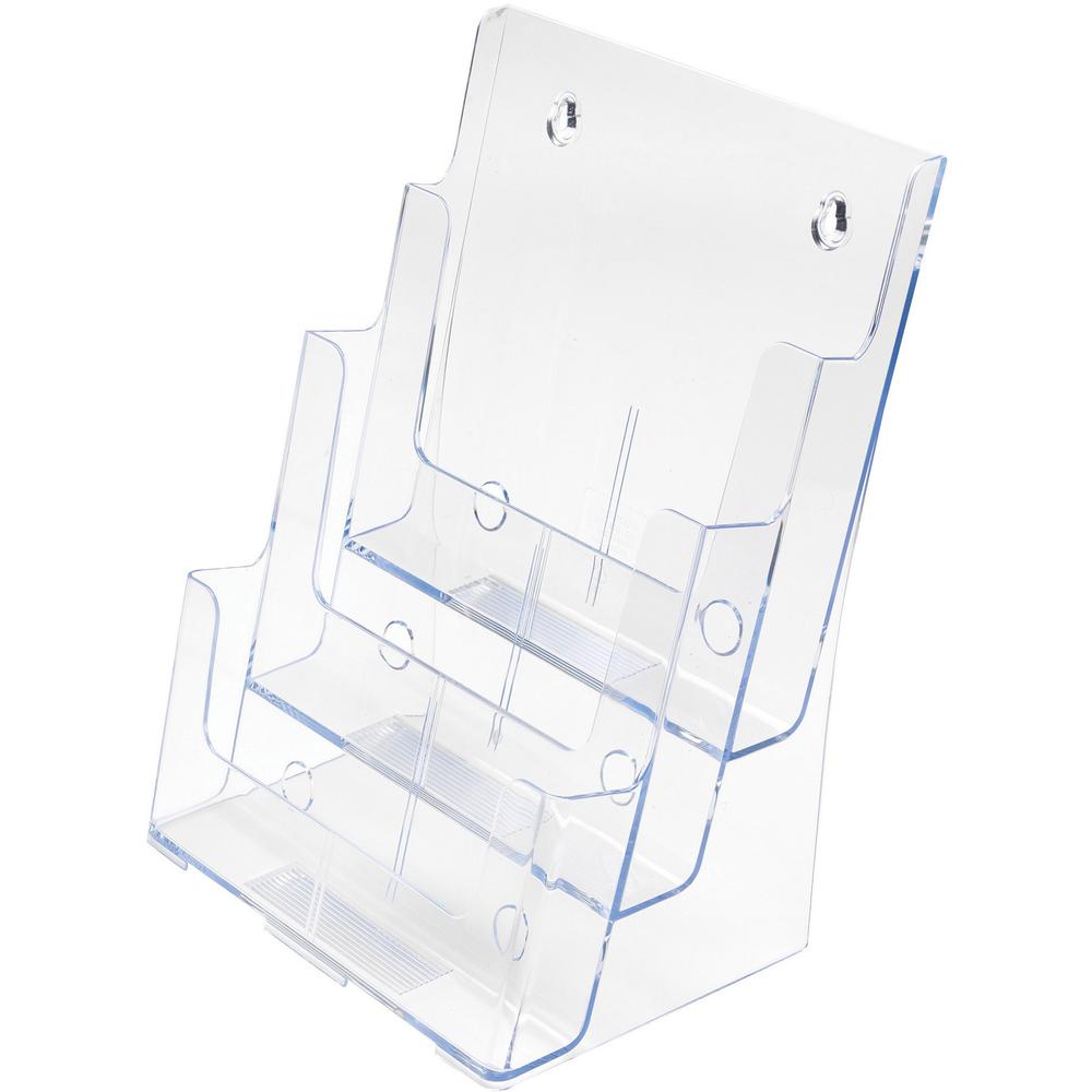 Deflecto Multi-Compartment DocuHolder - 3 Compartment(s) - 3 Tier(s) - 12.6'' Height x 9.5'' Width x 6.3'' DepthDesktop - Magazine Size - Clear - Plastic - 1 Each - deflecto