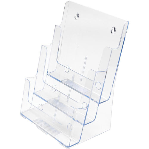 Deflecto Multi-Compartment DocuHolder - 3 Compartment(s) - 3 Tier(s) - 12.6'' Height x 9.5'' Width x 6.3'' DepthDesktop - Magazine Size - Clear - Plastic - 1 Each - deflecto