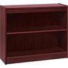 Lorell Panel End Hardwood Veneer Bookcase - 36'' x 12'' x 30'' - 2 x Shelf(ves) - 110 lb Load Capacity - Mahogany - Laminate - Wood, Veneer - Assembly Required