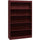 Lorell Panel End Hardwood Veneer Bookcase - 36'' x 12'' x 60'' - 5 x Shelf(ves) - 550 lb Load Capacity - Mahogany - Laminate - Wood - Assembly Required