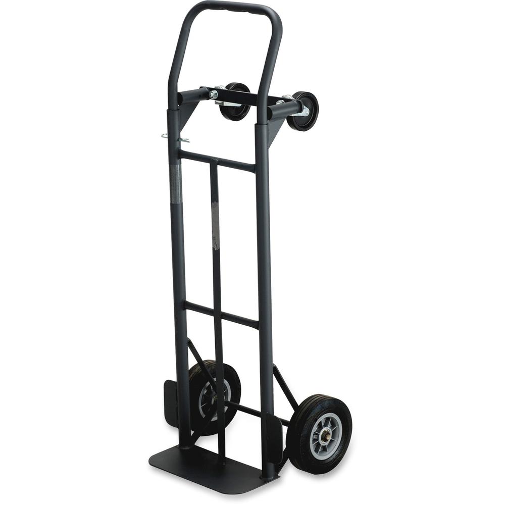 Safco Tuff Truck Convertible - 500 lb Capacity - 8'' Caster Size - x 18.5'' Width x 12'' Depth x 52'' Height - Steel Frame - Black - 1 Each