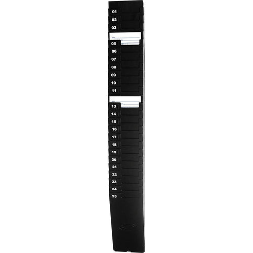 Lathem 25-Pocket Expandable Time Card Rack - 25 Pocket(s) - 33.5'' Height x 4.5'' Width x 2.3'' Depth - Black - Plastic - 1 Each