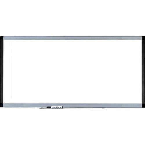 Lorell Signature Series Magnetic Dry-erase Markerboard - 96'' (8 ft) Width x 48'' (4 ft) Height - Coated Steel Surface - Silver, Ebony Frame - Magnetic - 1 Each