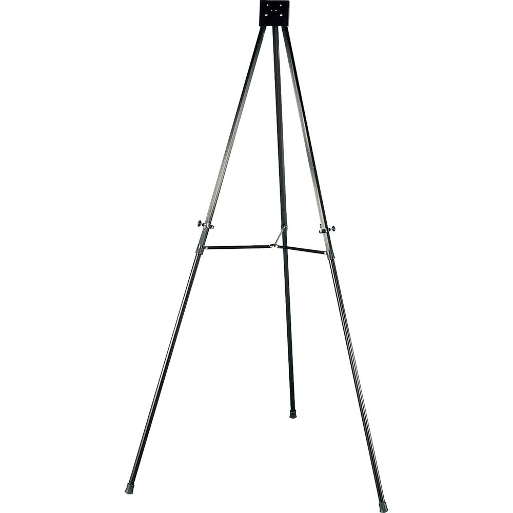 Lorell Telescoping Easel - 34'' (2.8 ft) Width x 66'' (5.5 ft) Height - Aluminum Surface - Black Frame - Foldable - 1 Each