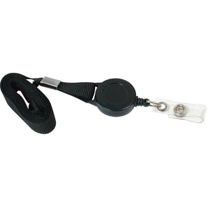SICURIX Lanyard Card Reel - 12 / Pack - 36'' Length - Black